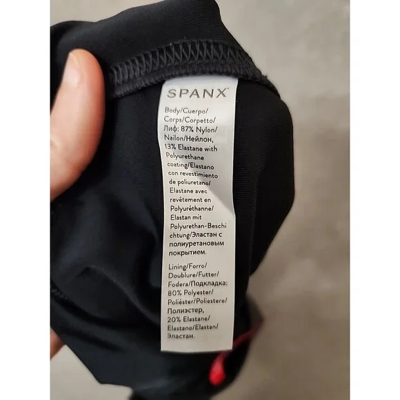 SPANX shape Faux Leather Legging Women 1X Black Power Waistband Core Compression - Picture 6 of 7